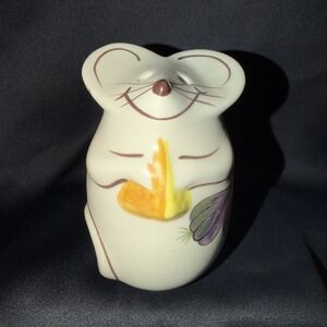 Mouse Parmesan Cheese Shaker Laurie Gates Ceramic Happy Mouse Vintage Kitchen